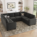 Modular Sectional Sleeper Sofa with Pull Out Couch Bed Oversized U Shaped Sectional