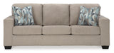 Signature Design by Ashley Deltona Contemporary 2-in-1 Sofa Sleeper with Folding Gel Memory Foam Mattress and 2 Accent Pillows, Queen, Beige
