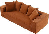 Corduroy Sofa with 5 Matching Cushions for Modern Living Room 3-Seater Sofa