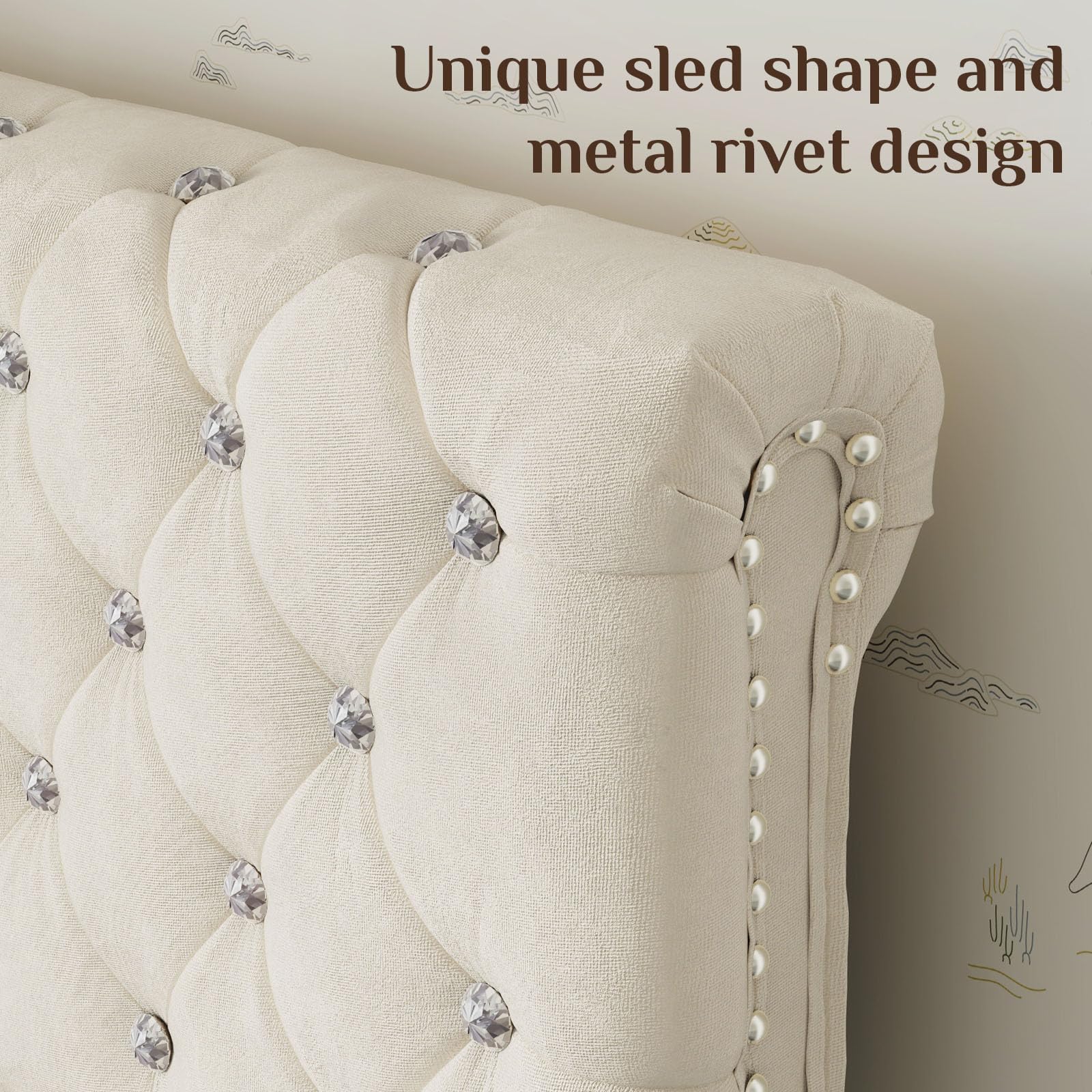 Full Bed Frame with Storage Drawer and Adjustable Headboard