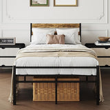 Full Size Metal Platform Bed Frame with LED Headboard