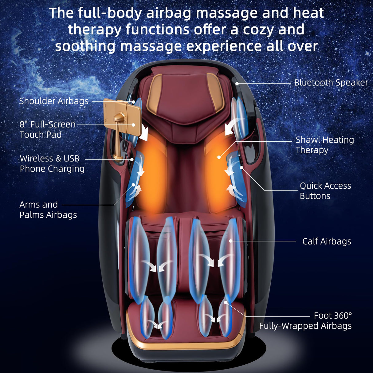 A860 2024 Full Body 4D Massage Chair - Intelligent Health Detection, Dual-Core System