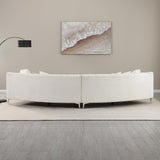 Curved Sectional Sofa with Table Luxurious Boucle Sectional Couch