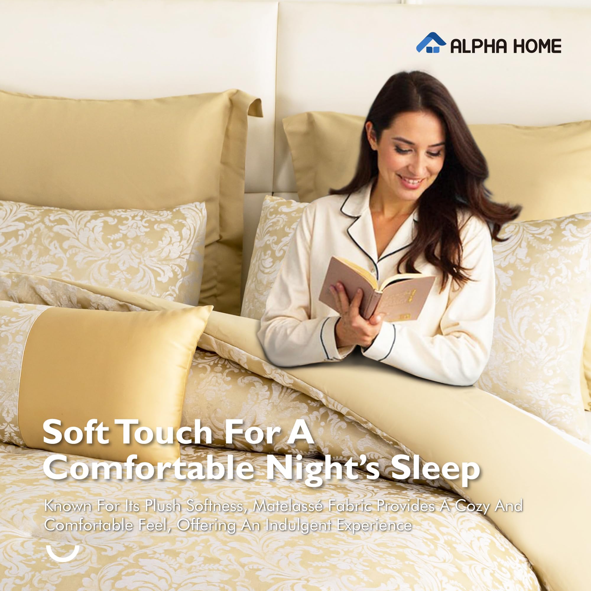 Queen Jacquard Comforter Set - 5 Piece