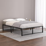 VECELO Queen Metal Platform Bed Frame,Heavy Duty Sturdy Steel Slats Support/Matress Foudation/No Box Spring Needed,Reinforced