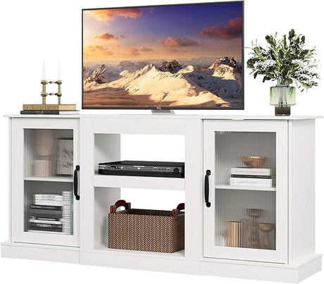 Retro TV Stand for 65 inch TV, TV Console Cabinet with Storage