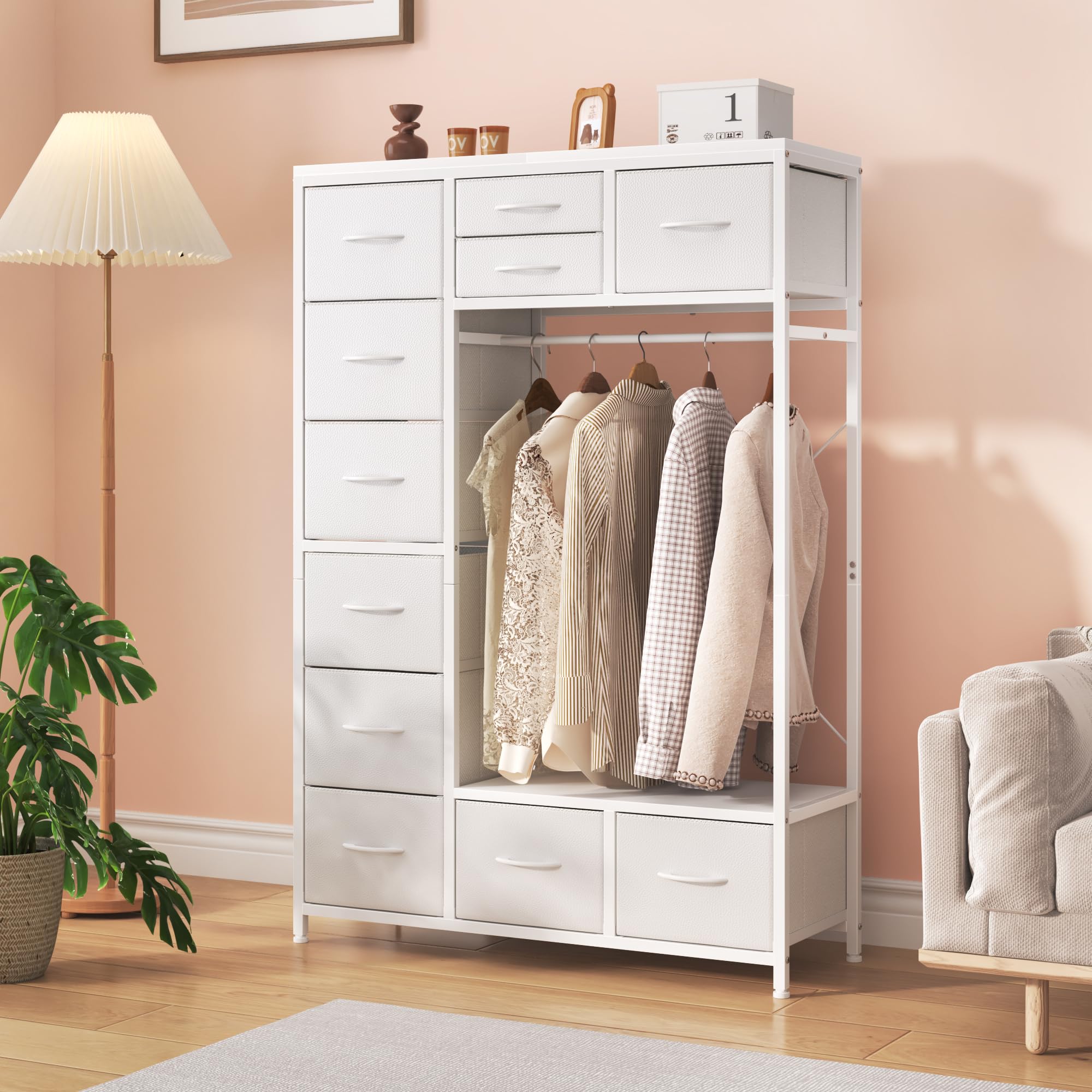 Dresser with Hanging Rack, Bedroom Dressers