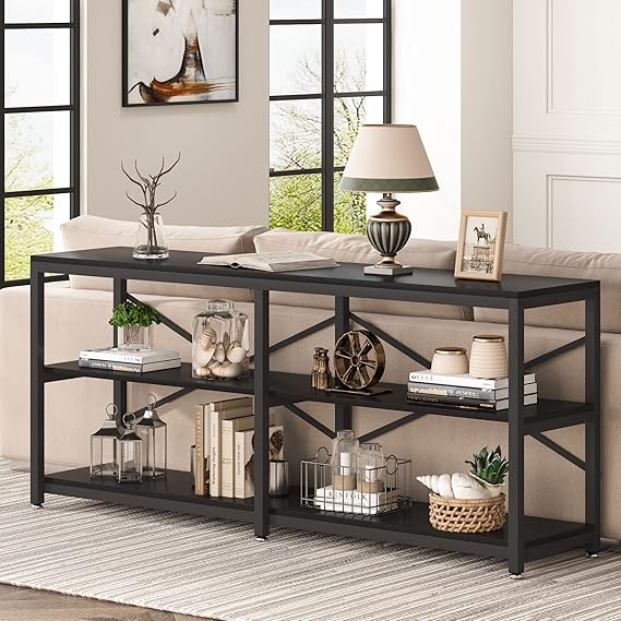 70.9 Inch Extra Long Console Table, Modern Sofa Table Behind Couch Table