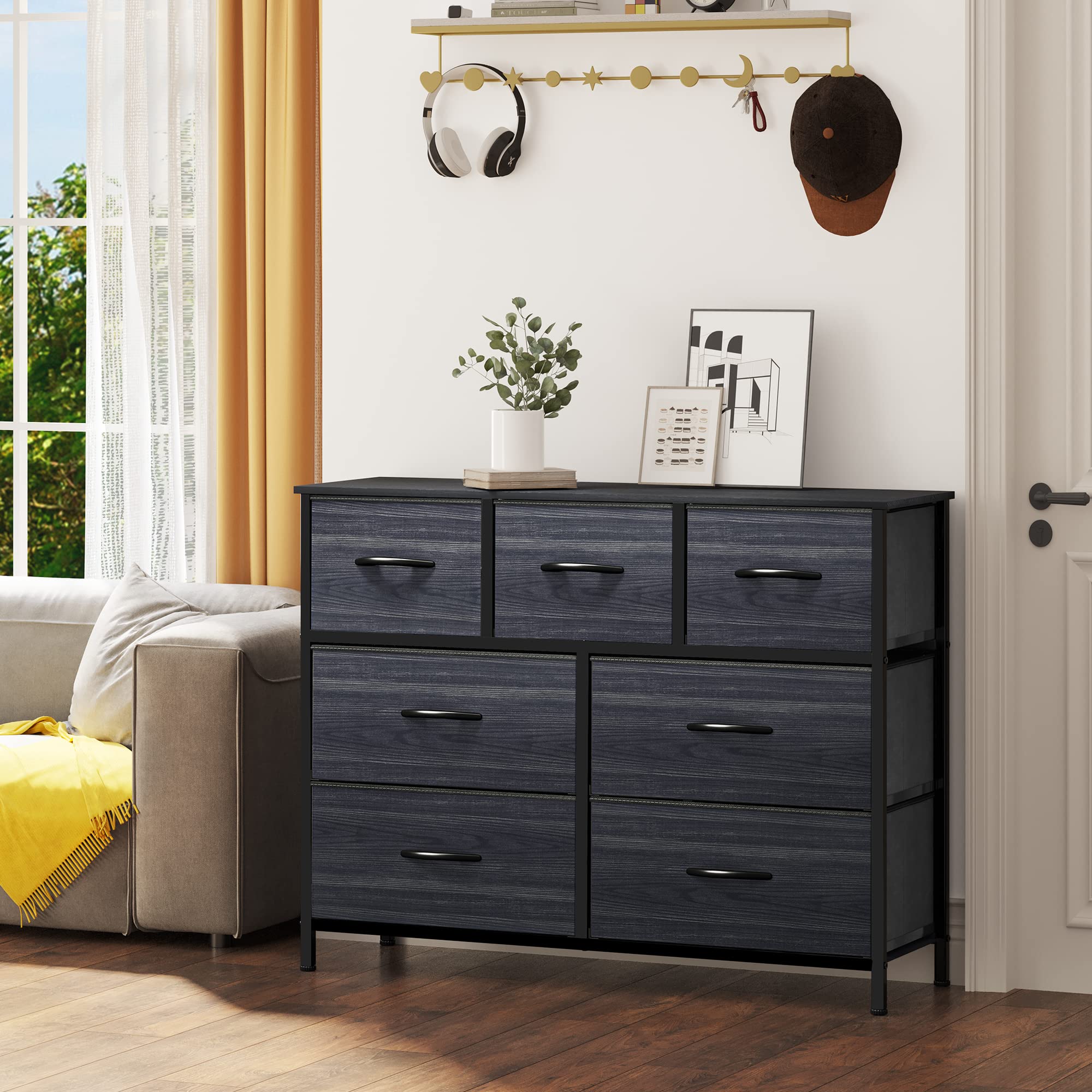 Fabric Dresser, Furniture Storage Tower Cabinet, Organizer for Bedroom, Living Room,