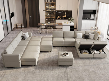 Modular Sectional Sofa Couch with Ottoman L Shape Corner Couch Sofa with Storage