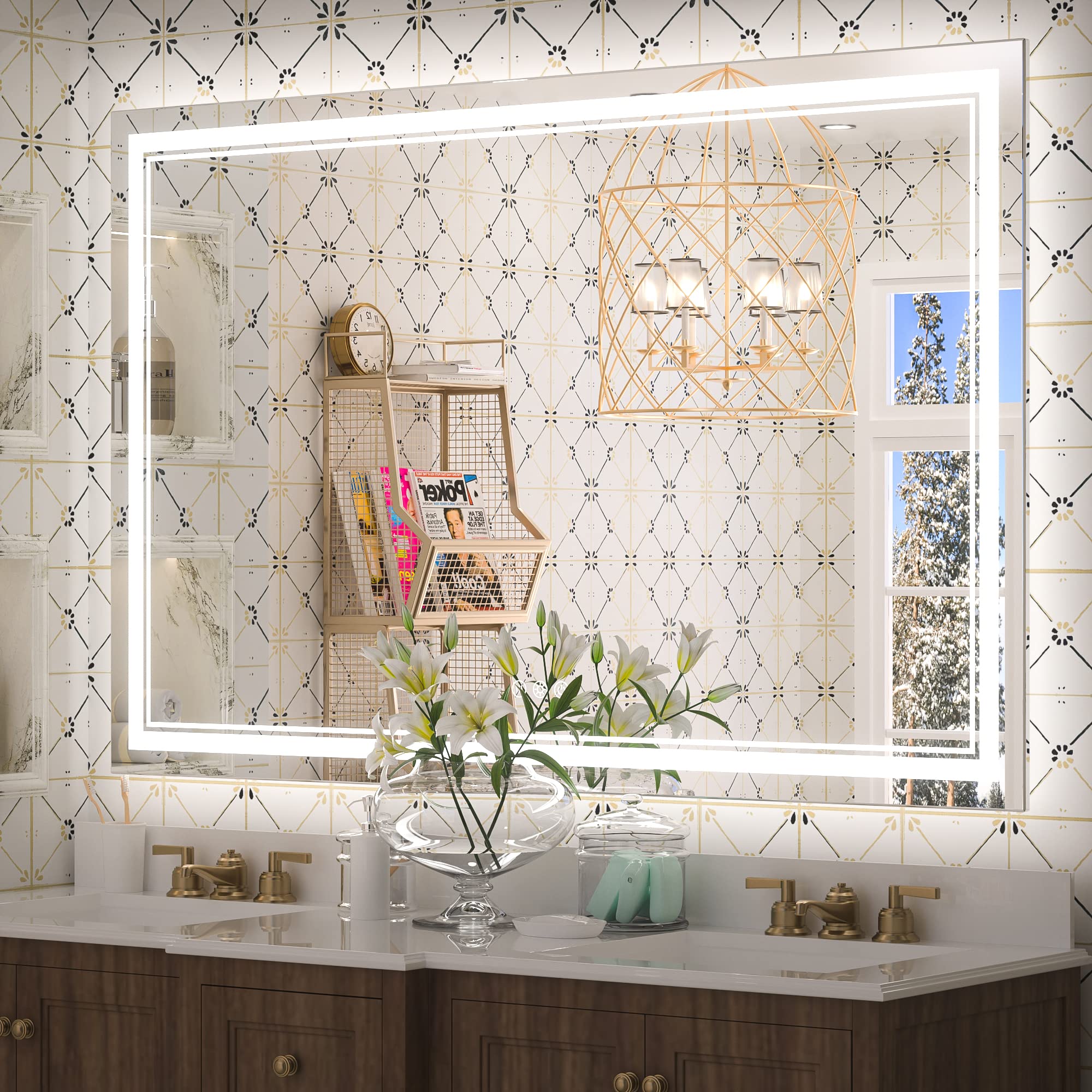 Bathroom LED Mirror  Front and Back Lights