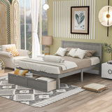 Full Size Platform Bed with Under-Bed Drawers