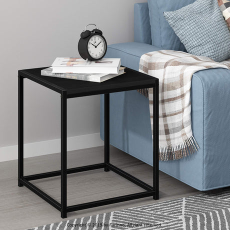 Camnus Modern Living End Table, Americano, 1 Tier, Metal Frame