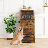 Dog Feeding Station with Storage - Elevated Bowls & Food Cabinet