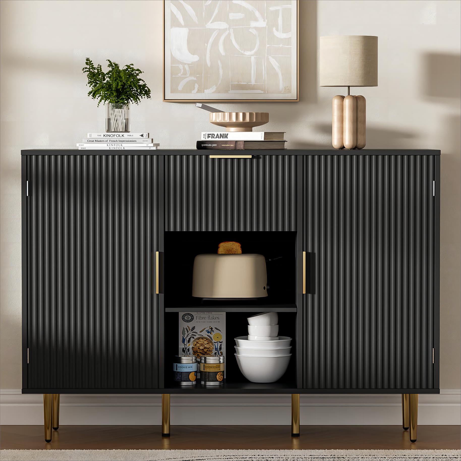 47.2" Large Sideboard Buffet Cabinet with 2 Doors & Drawer