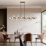 Black Chandelier Large Linear Sputnik Chandelier Island Pendant Light for Dinning Room