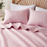 Pink Quilt Set Queen Size, Bohemian Queen Quilt Set for All Season