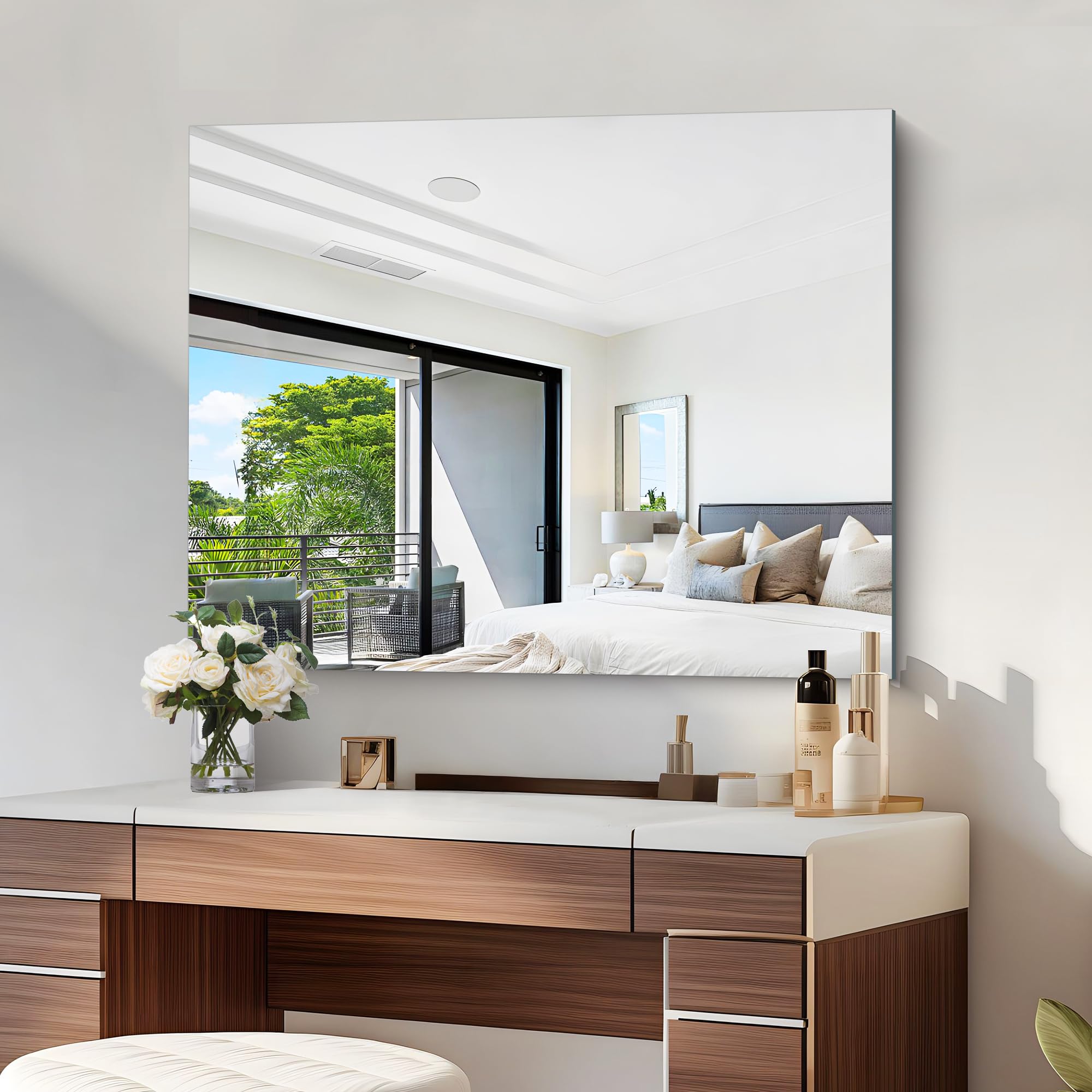 Frameless Mirror,  Bathroom Mirror for Over Sink, Unframed Vanity Mirror