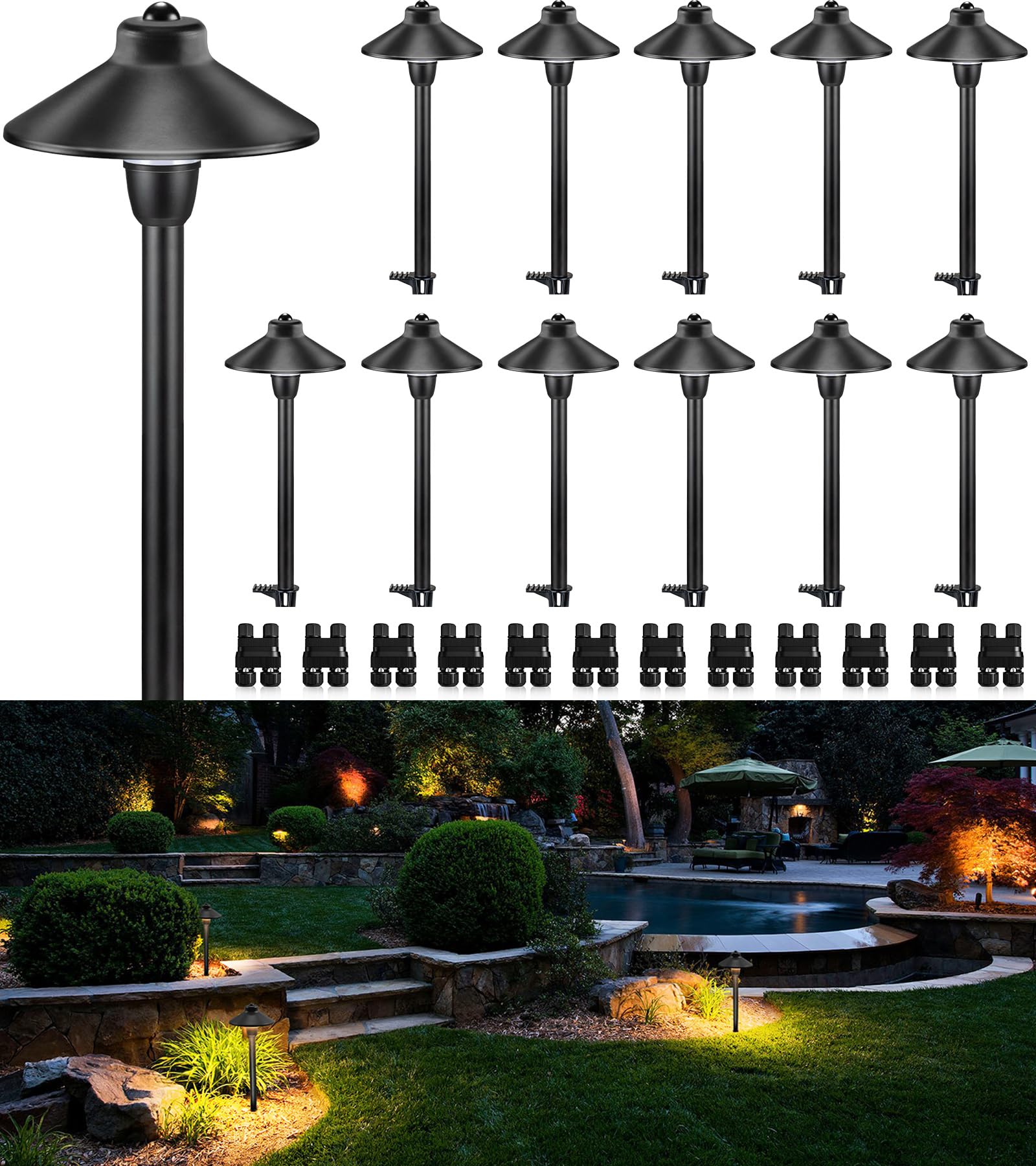Low Voltage Pathway Lights LED Landscape Lighting 3000K Low Voltage