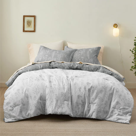 Twin XL Comforter Set Dorm Bedding - Lavender Comforter, Floral Twin Extra Long