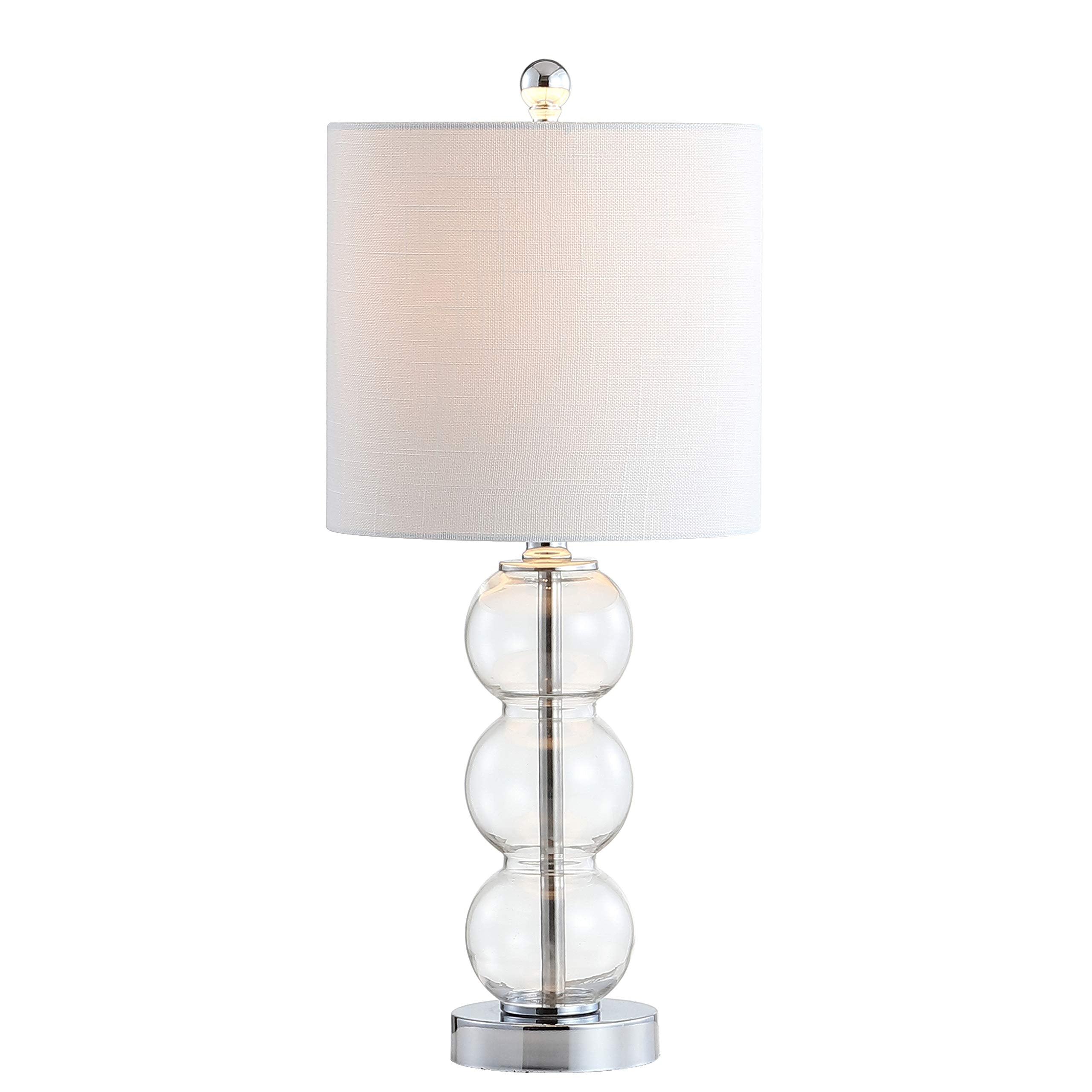 JYL1021D February 21" Glass/Metal LED Table Lamp Contemporary Bedside Desk