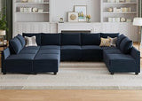 Modular Sectional Sleeper Sofa Couch with Ottoman Velvet Modular Sofa