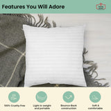 24x24 Throw Pillow Insert (Set of 2, White) Bed and Couch Pillows Stuffer