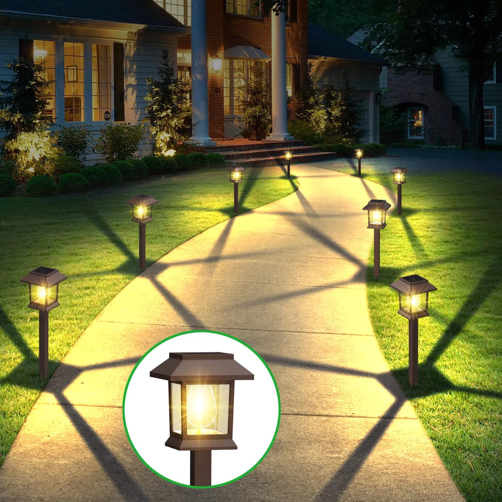 Solar Pathway Lights Outdoor, 12 Pack Upgraded LED Waterproof Solar