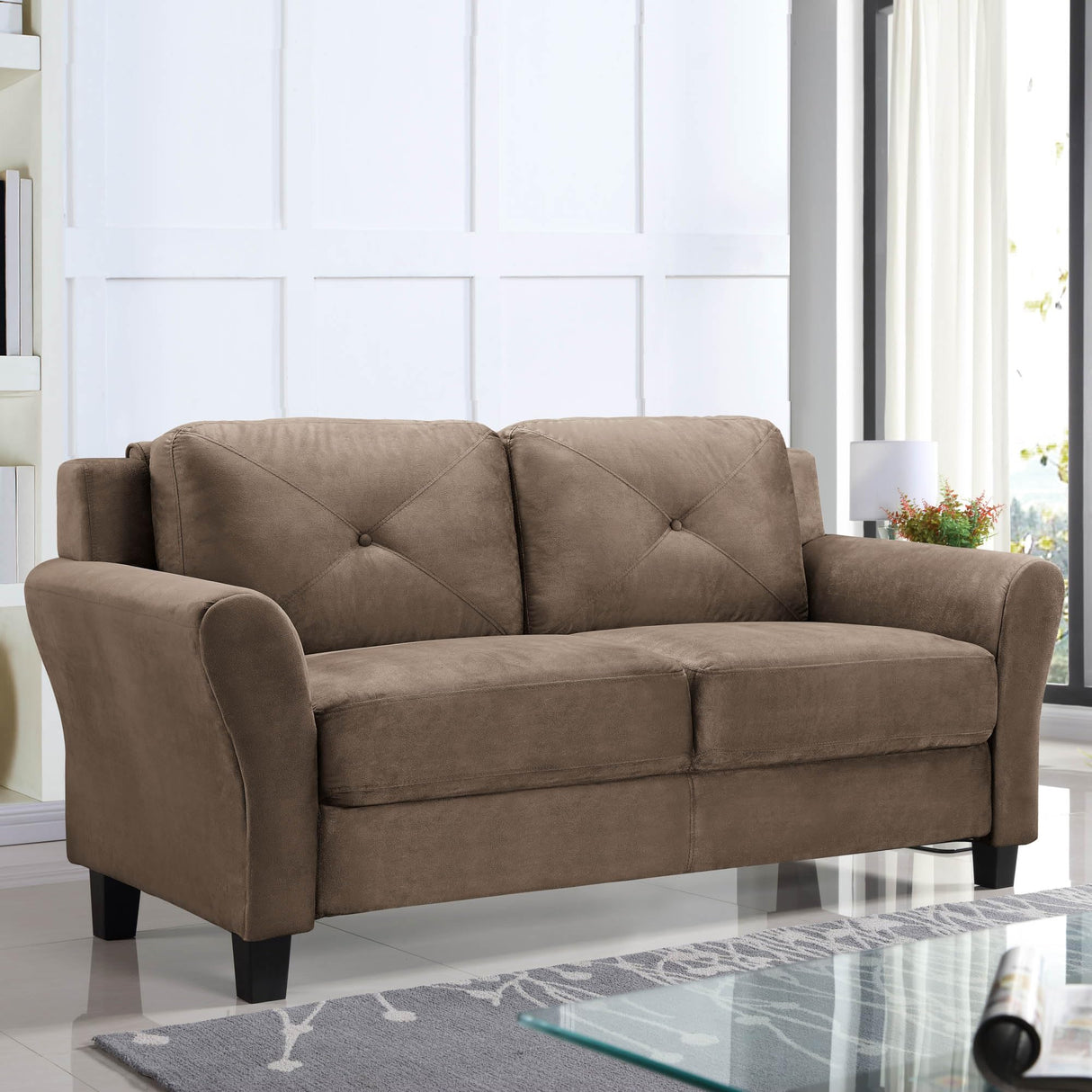 Solutions Harrington Loveseat Microfiber Brown