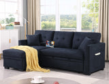 81.5" Sectional Sleeper Sofa Bed with Storage Chaise，L-Shape Oversized Sectional