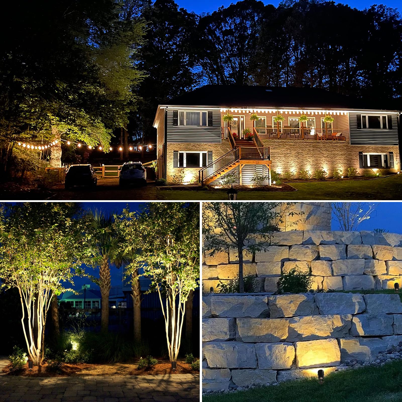 All-In-One LED Landscape Lighting Kit, 8-Pack Low Voltage Landscape
