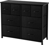 Concept Bedroom, Wide Fabric Dresser for Storage and Organization, Grey (8-Drawers)