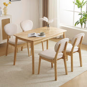 5-Piece Wood Dining Table Set with Upholstered Chairs
