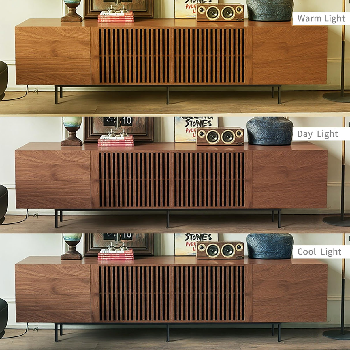 94.48" Mid Century Modern TV Stand with Storage Cabinets