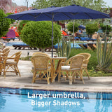 15ft Double Sided Patio Umbrellas with Base Included,