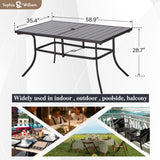 Rectangular Metal Patio Outdoor Dining Table