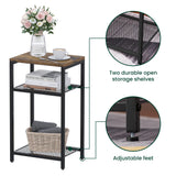 Side Table, 3 Tier End Table with Storage, Tall Telephone Table, Night Stand