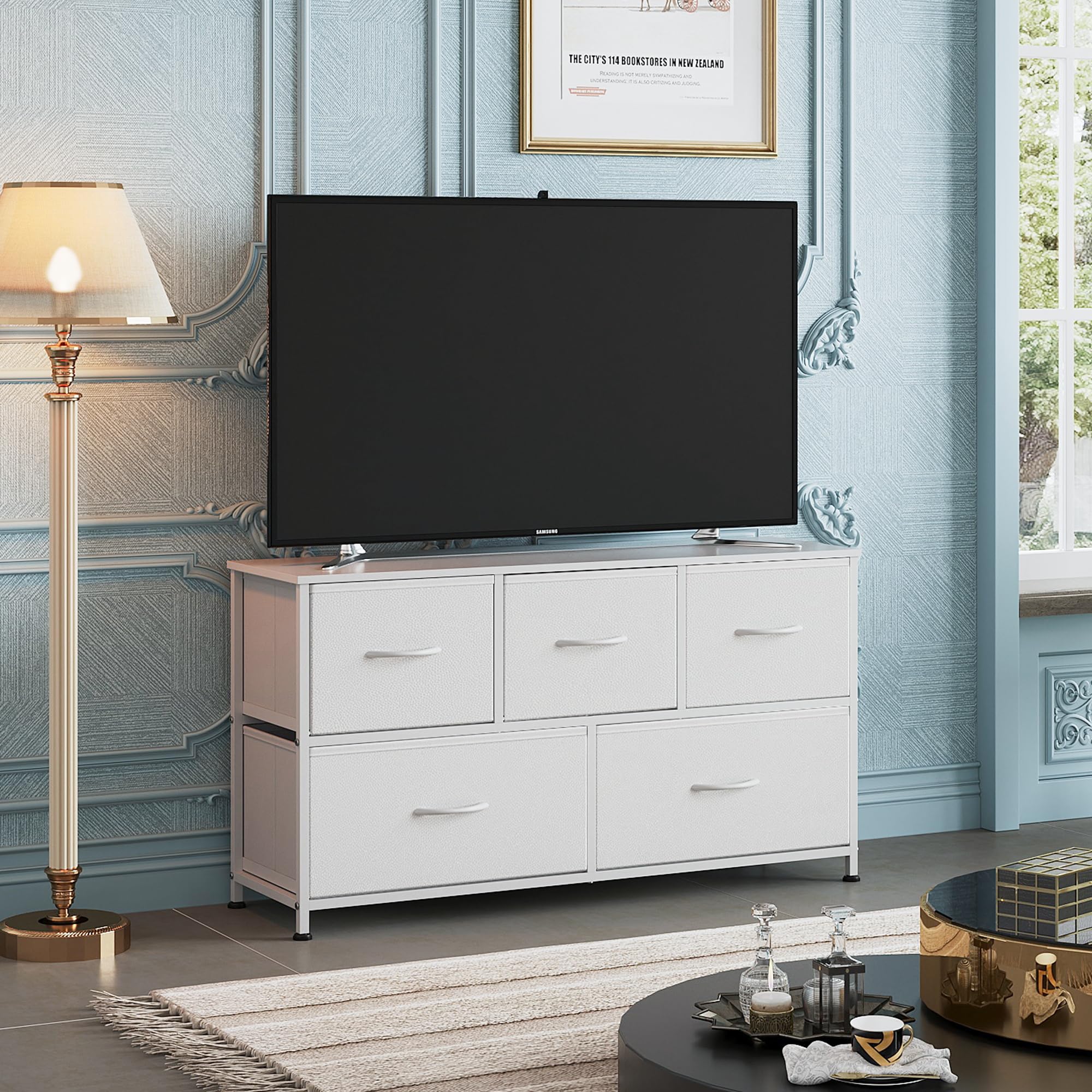 Dresser for Bedroom with 5 Drawers, Wide Chest of Drawers