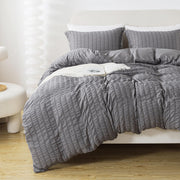 Duvet Cover Twin Size, 3 Pieces (1 Duvet Cover + 2 Pillow Cases) Soft Washed Microfiber