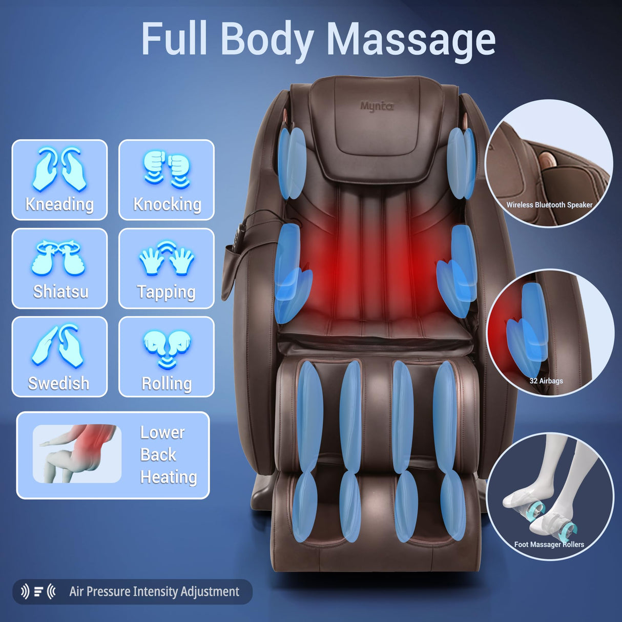 Massage Chair Full Body, 3D SL Track Massage Chair Recliner