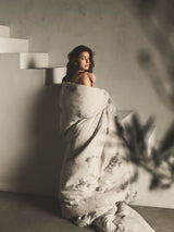 Calvin Klein - King Comforter Set, Soft Cotton Bedding, Floral Home Decor (Aquarelle Floral Grey, King)