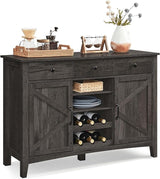 Farmhouse Buffet Cabinet with Detachable Wine Rack,