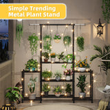Simple Trending Plant Stand Indoor Outdoor, Metal 3 Tier Tall Hanging Plant Shelf for Multiple Flower Planter Large Heavy Duty Ladder Plant Holder for Garden, Black