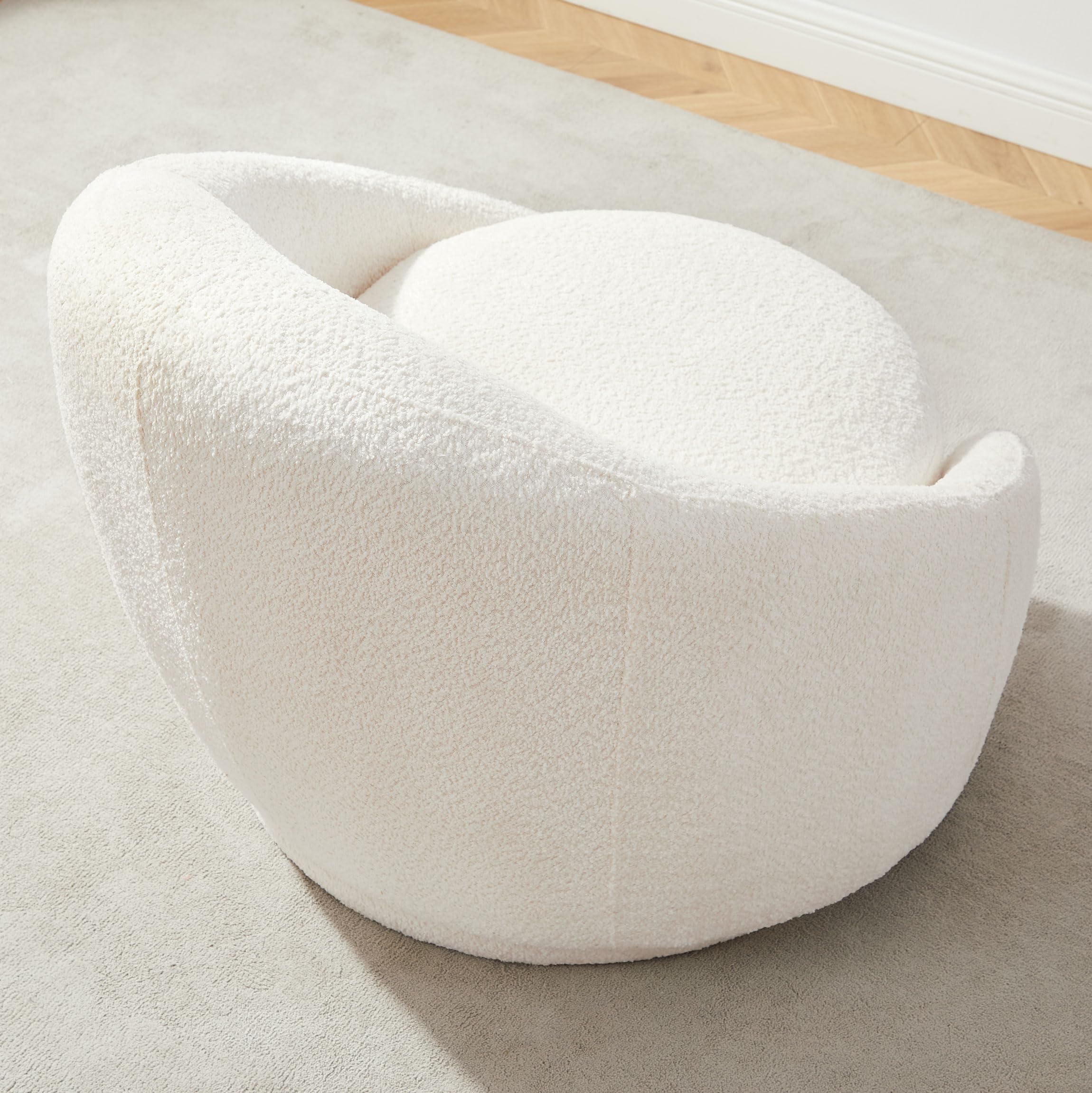 Swivel Barrel Chair, Upholstered Modern Round Accent Arm Chairs