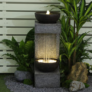 33.9 Inch Waterfall Fountain Outdoor Garden for Patio, Backyard, Deck, Porch and Home