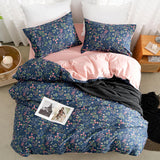 Floral Queen Comforter Set 3 Pieces Soft Cotton Chic Garden Style Floral Print Lightweight Vintage Botanical