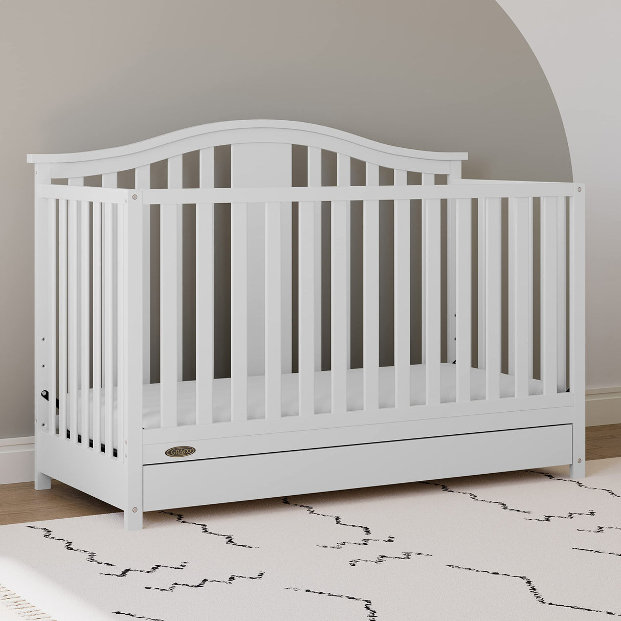 4-in-1 Convertible Crib with Drawer Combo (White) – GREENGUARD Gold