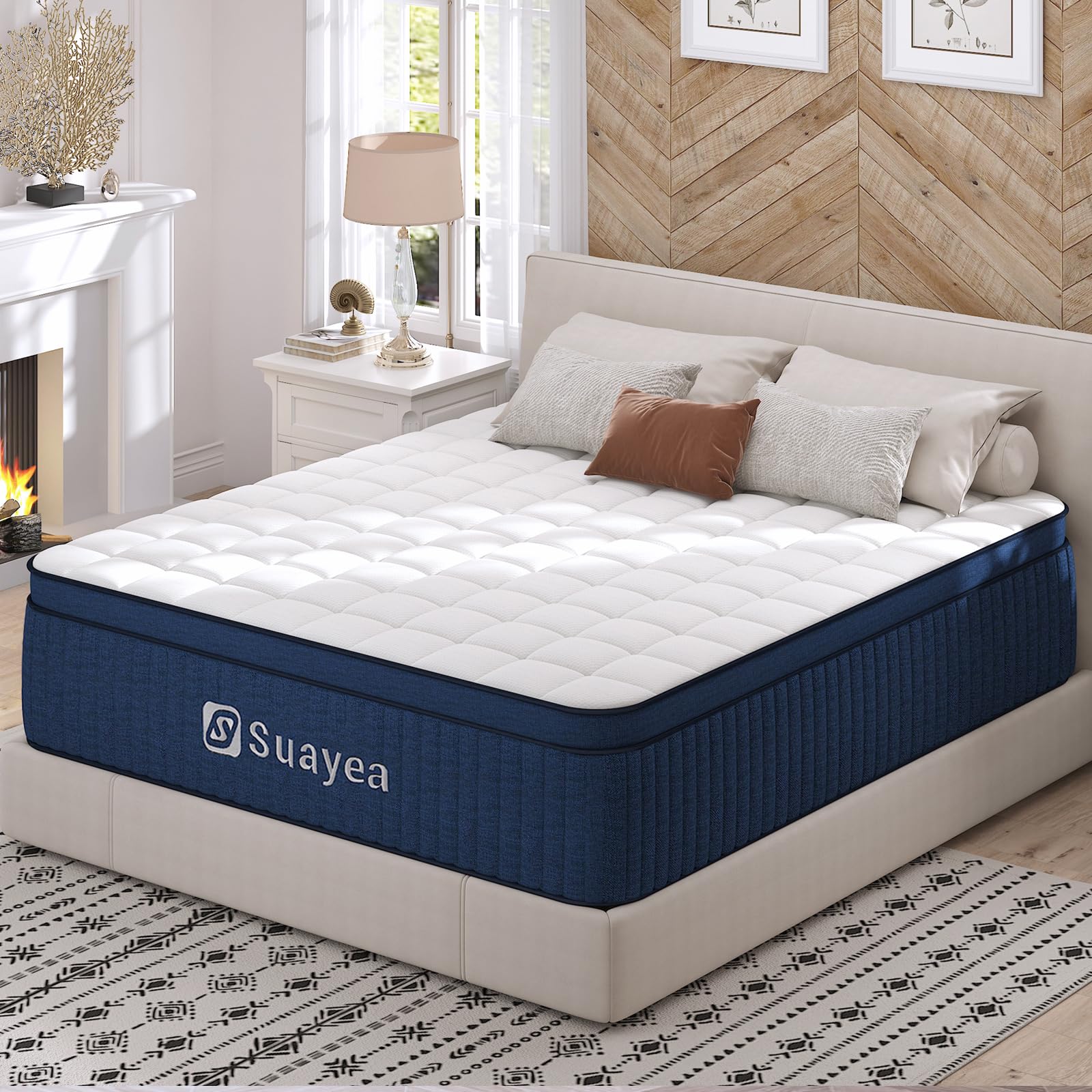 King Size Mattress, 14 Inch King Mattress in a Box, Medium Firm Pocket Spring and Gel Memory Foam for Superior Comfort, Pressure Relief, Strong Edge Support