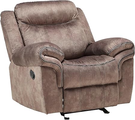 Zubaida Velvet Horizontal Upholstered Glider Recliner in 2-Tone Gray