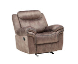 Tufted Glider Recliner in 2-Tone Chocolate